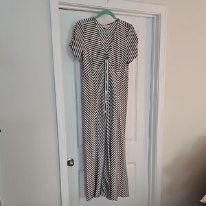 Striped Black and White Maxi Dress